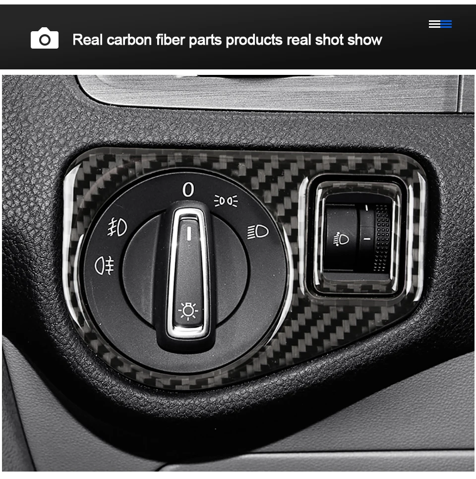 Для Volkswagen для Golf из углеродного волокна выключатель фар декоративный стикер декоративные Чехлы- автостайлинг аксессуары для автомобиля