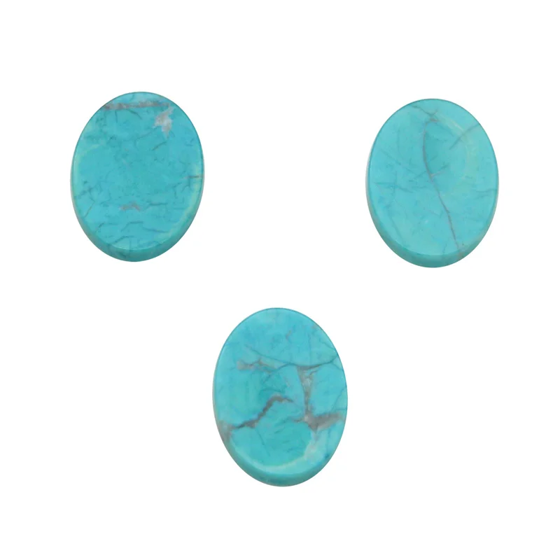 

5pcs Dyed Howlite Imitation Turquoise Cabochons Flat Oval 10x14mm Natural Stone For Making Jewelry DIY Craft Pendant Earings