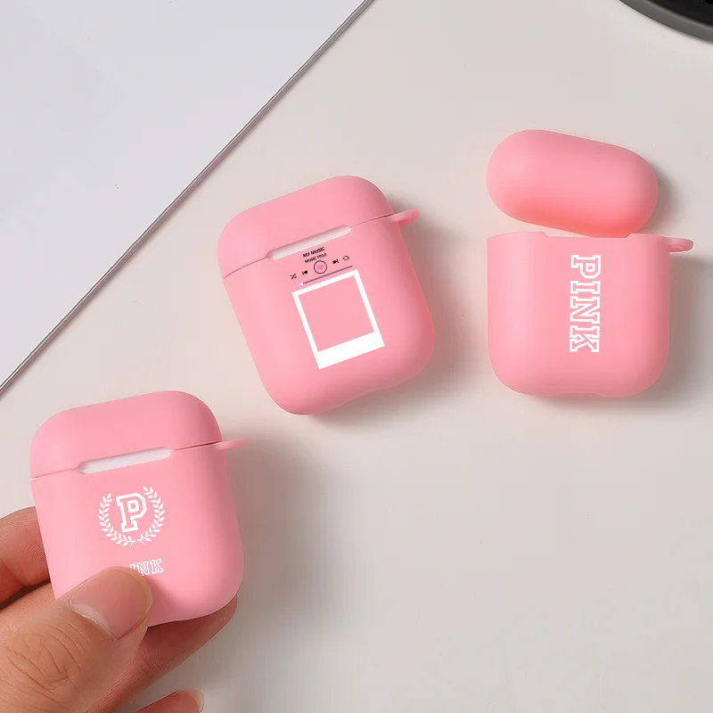 Bluetooth беспроводной Чехол для наушников, защитный чехол для Airpods NEW Victoria, ярко-розовый Жесткий ПК Аксессуары для Airpods, зарядная коробка