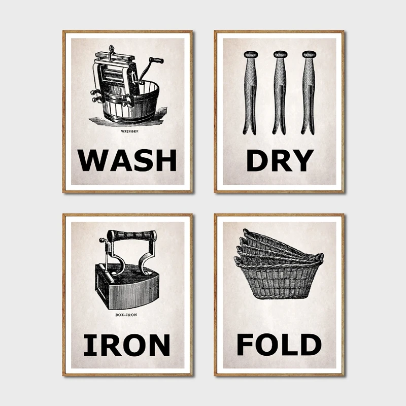

Canvas Print Home Decoration Abstract Painting Wash Dry Iron Fold Wall Art Modular Modern Bathroom Pictures Nordic Style Poster