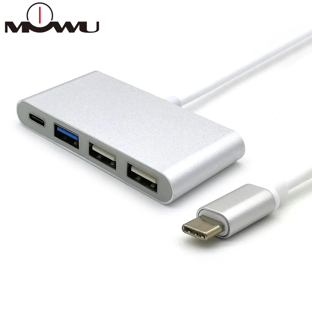 Серебристый 3,1 USB C концентратор типа C к USB 3,0 сплиттер конвертер для MacBook Pro Air портативный Hab адаптер ноутбук аксессуары - Цвет: Серебристый