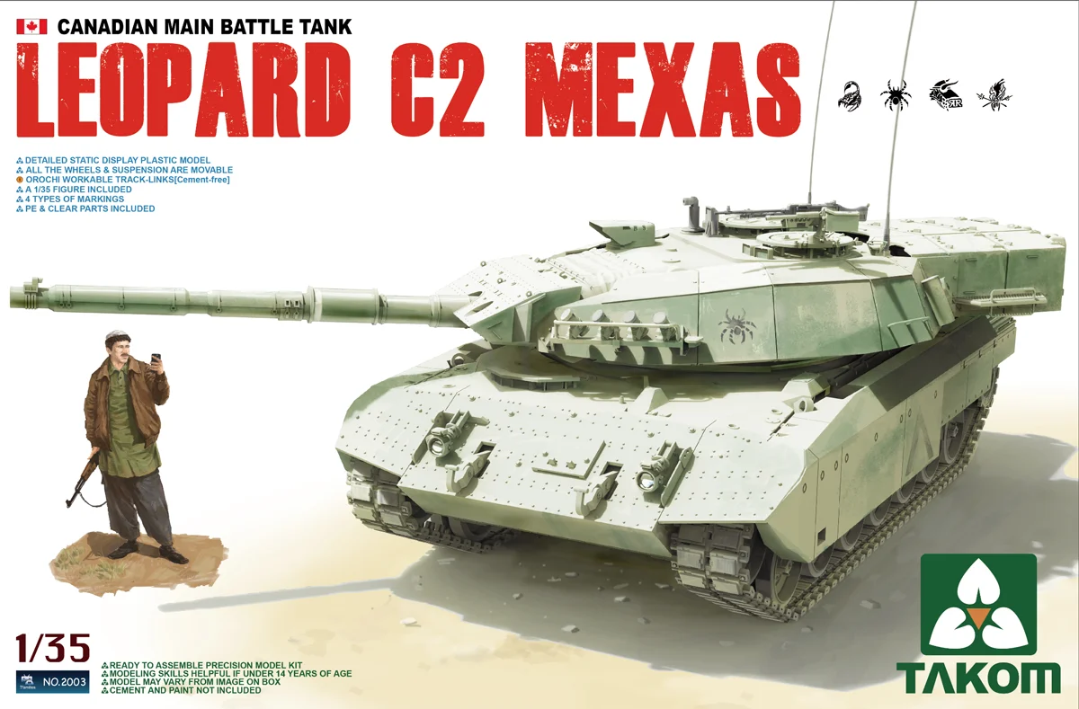 Takom 2003 1/35 канадский основной боевой танк Leopard C2 MEXAS модель Armour|Наборы для сборки