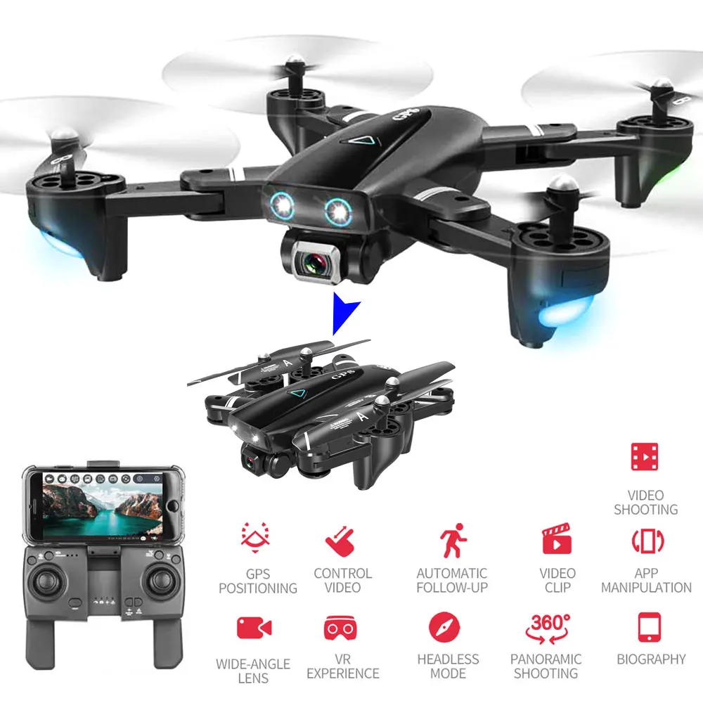  1080P HD Camera Drone 5G GPS WiFi FPV No Signal Return RC Helicopter Flight 20 Minutes Quadcopter D