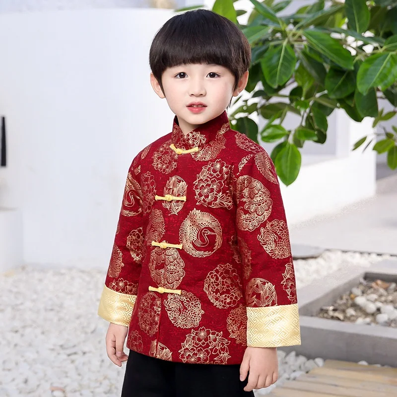  2019 Children Coat Chinese Style Costume Baby Boys Tang Clothes Kids Coats Boy Outfits Outwear Tops