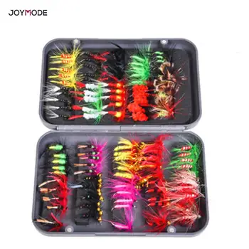 

20/100pcs Fly Fishing Lure Flies Trout Lures Dry/Wet Flies Nymphs Ice Fishing Lures Artificial Bait with Waterproof Pesca Box