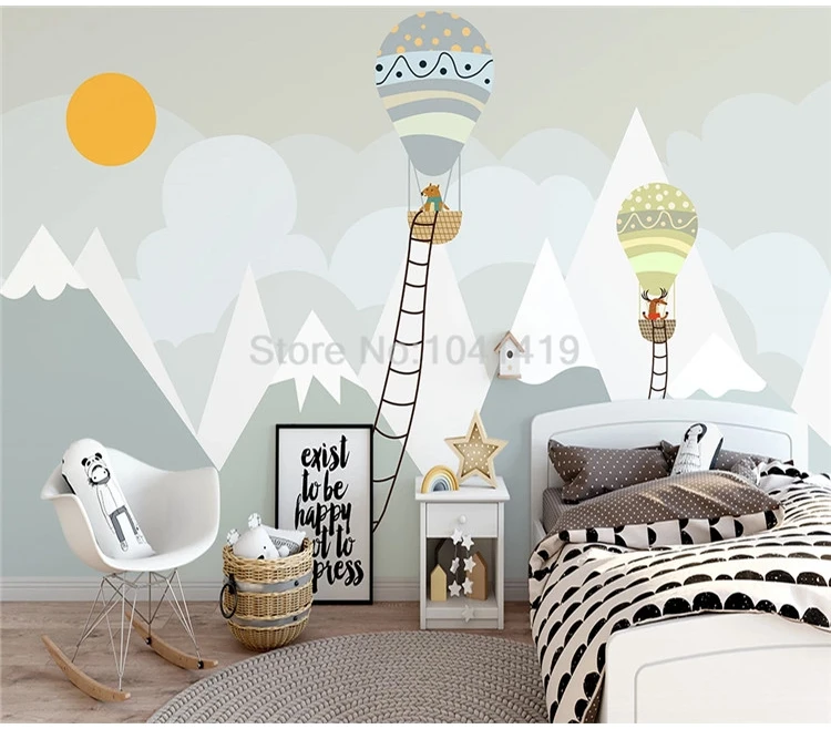 Papel de parede personalizado 3d, moderno balão