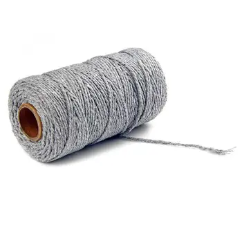 

100 Yard Handmade Colored Pure Cotton Rope Twisted Artisan Cord Rope Textiles String Rope Crafts Macrame Linen B6C8