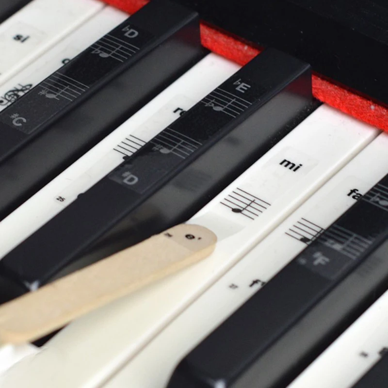 Piano Stickers 54/61/88 Key Transparent PVC Stave Electronic Keyboard Name Note Accessories