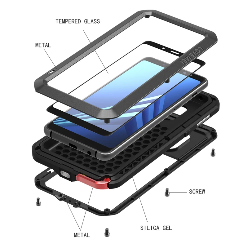 Anti-Fall Case For Samsung Galaxy A8 Plus 2018 Metal Shockproof Phone Cover Rugged Armor Full Body | Мобильные телефоны и