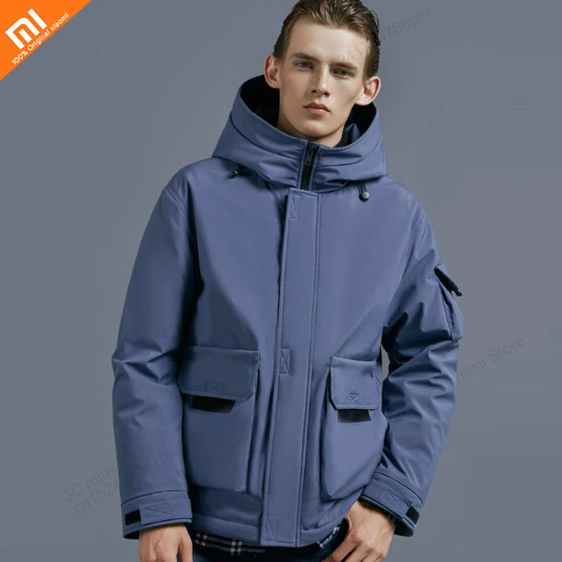  3 colors xiaomi mijia 90 points men's hooded short down jacket waterproof anti-drilling men's down 
