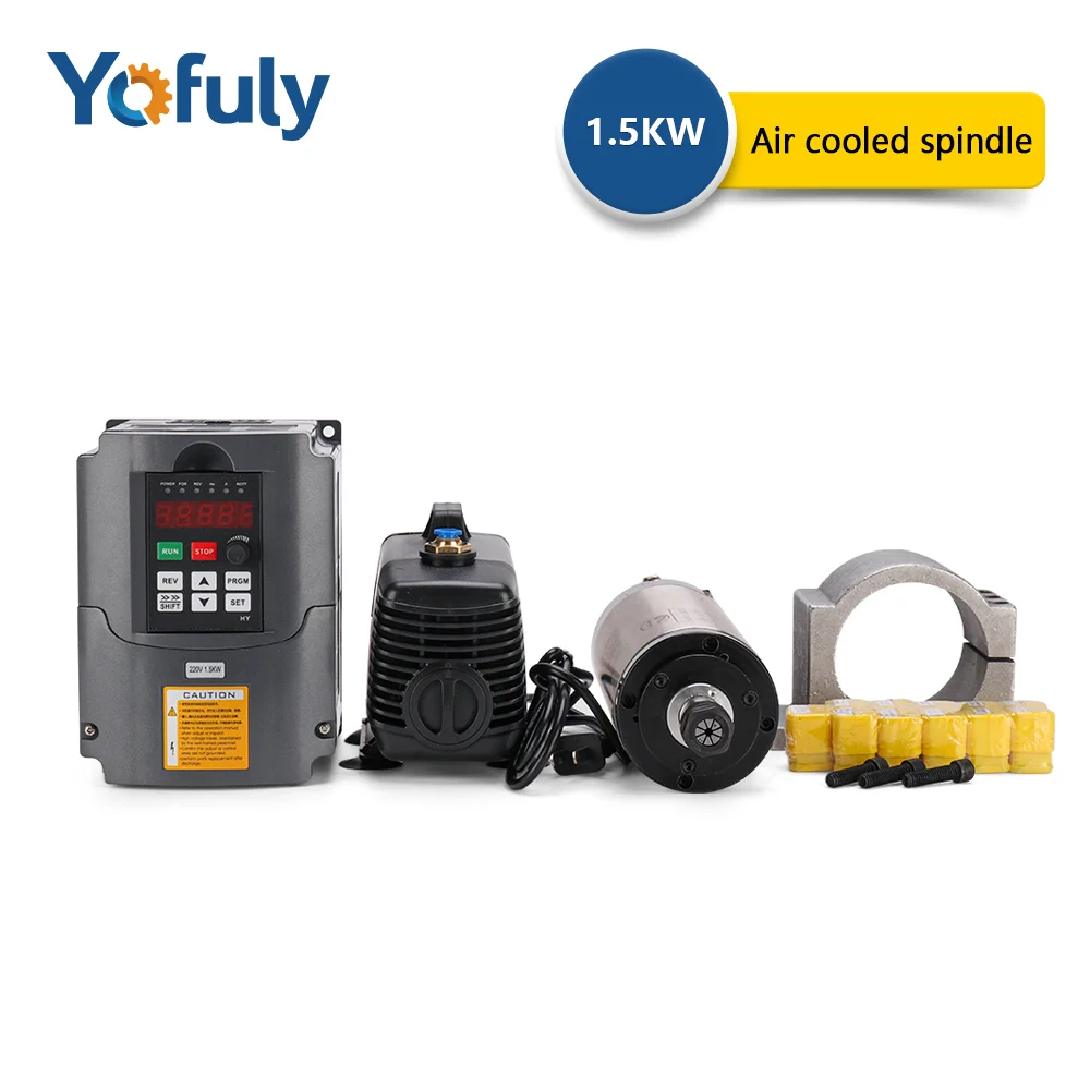 HY 1.5KW 110V WATER COOLED SPINDLE MOTOR+HY 1.5KW INVERTER+80MM CLAMP+PUMP+PIPE 