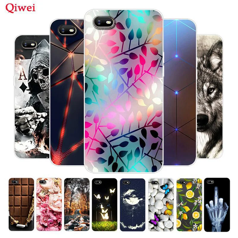 Чехол для OPPO A1K Прозрачный Бампер задней панели с изображением животных мягкий