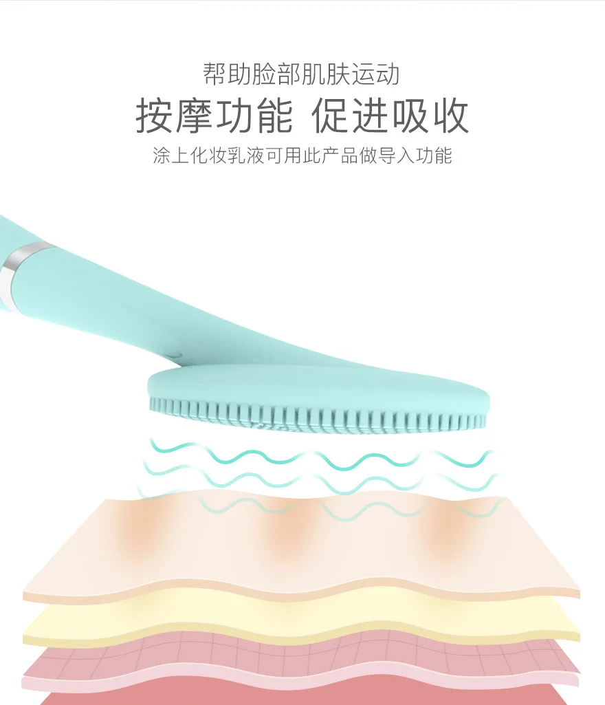 Portable Facial Cleaning Brush Mini Electric Massage Washing Face Machine Deep Cleansing Waterproof Silicone Cleansing Tool 4
