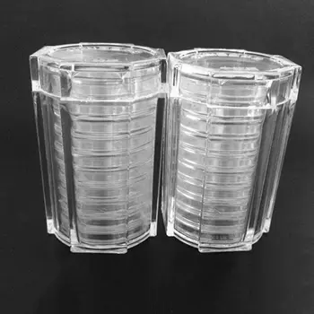 

2pc/set Plastic Clear Capsule Box Round Collection Tube Holder Storage Box Organizer Collectibles Gifts 30mm Coin Case