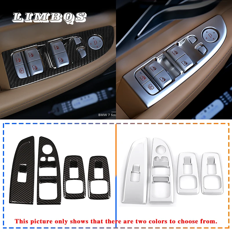 

2 styles 4pcs Window Lift Switch trim For G11 G12 BMW 7 Series730li 740li 2016-2017 Window Control Glass-frame Button Cover Trim