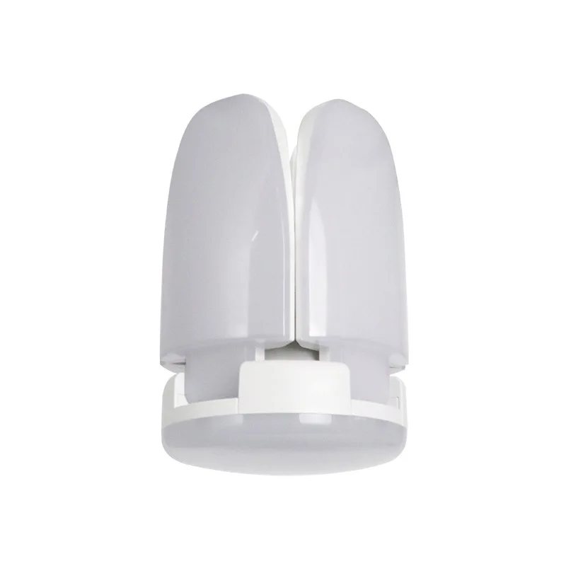 Светодиодный светильник для гаража, складная лампа E27, 4 регулируемые лопасти вентилятора, деформируемый потолочный светильник, AC85-260V для мастерской, склада