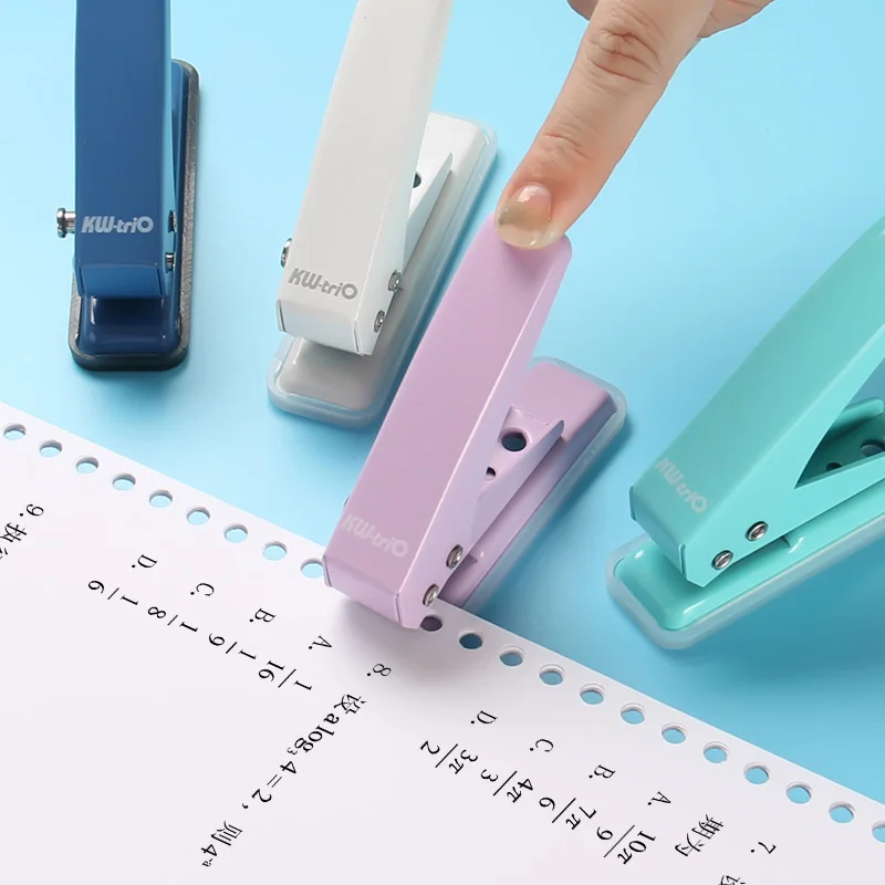 Metal Single Hole Punch School Paper Cutter Loose Leaf 1 Hole Punches