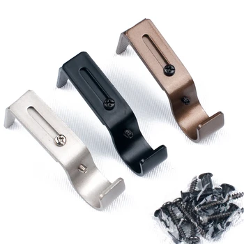 

DIY fixed easy to install decorative hanging metal structure hook adjustable bracket support curtain rod bracket sturdy 2 pieces