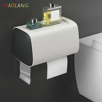 

Toilet Paper Holder Rack Roll Paper Tube Wall Mount Bathroom Tissue Box Waterproof Toilet Paper Storage Box Bathroom Organizer