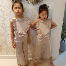 Комбинезоны для детей ясельного возраста; штаны с кружевом и сердечками; Штаны для маленьких девочек; длинные брюки; комбинезон; комплекты одежды; детская одежда; Новинка