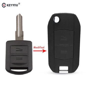 

KEYYOU 10X Modified 2 Button Remote Key Shell For OPEL Zafira OMEGA Vectra Insignia Astra Uncut Blade Car Flip Folding Key Case