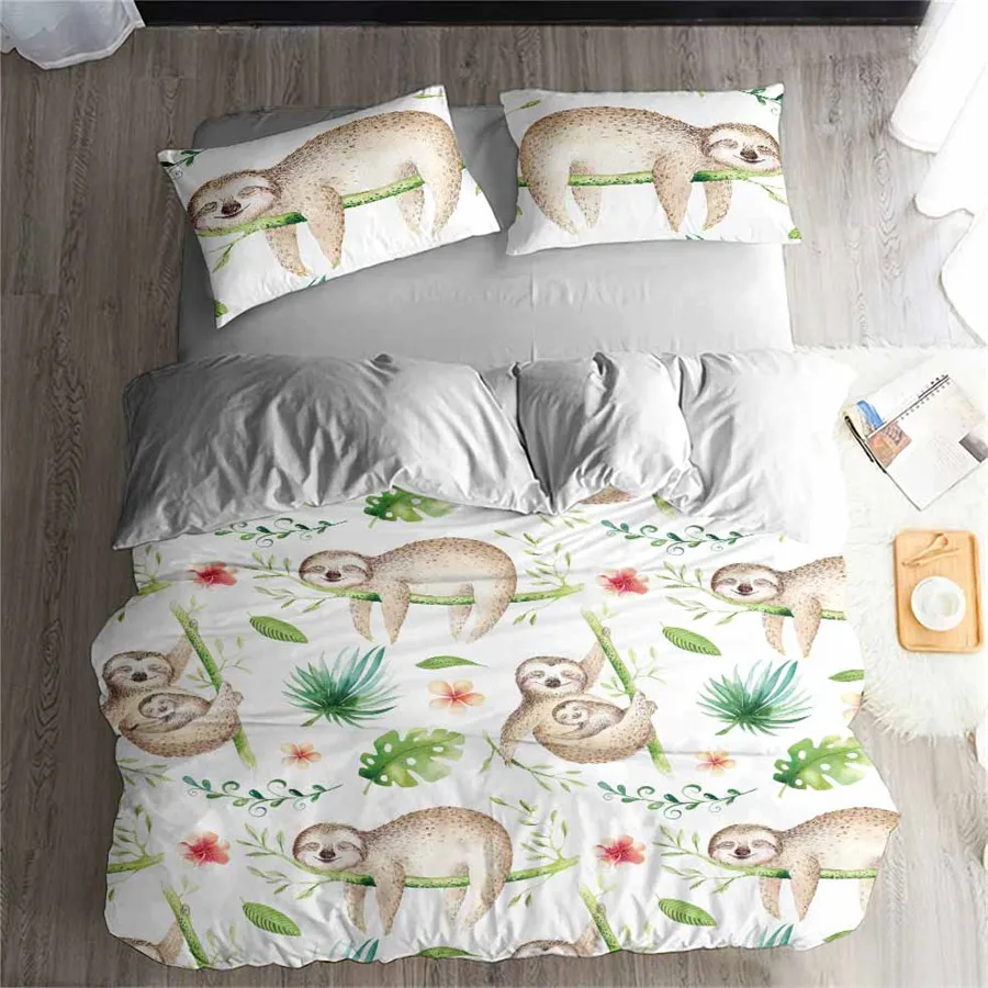 cute sloth at rest3D Print Duvet Quilt Doona Covers Pillow Case Bedding Sets 