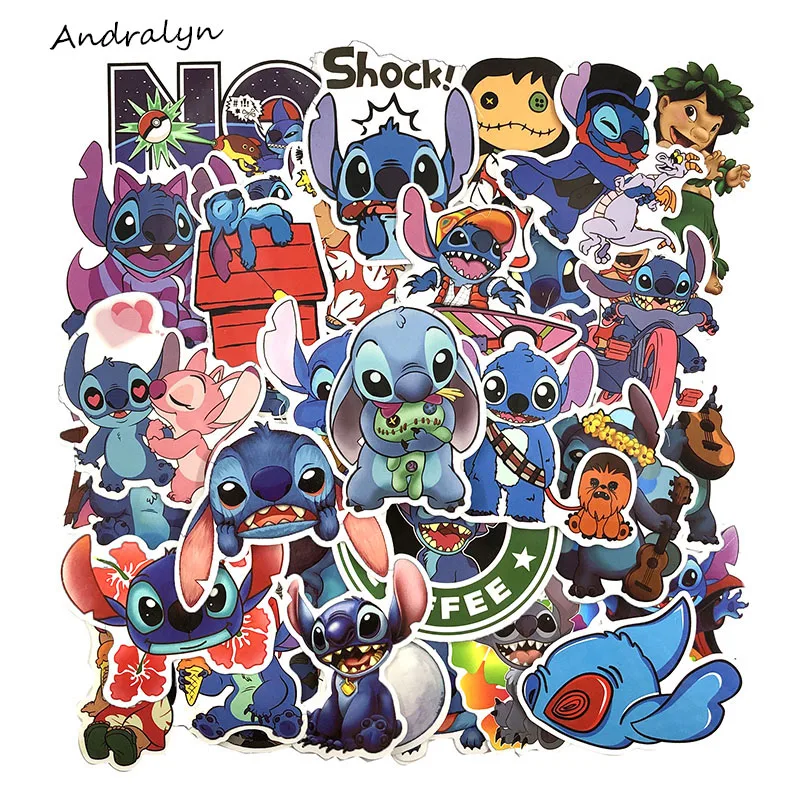 Classic Lilo Pelekai Monster Stitch Stickers for Motorcycle, Skateboard, Refrigerator, Package Box, Guitar - Funny Stickers image 2