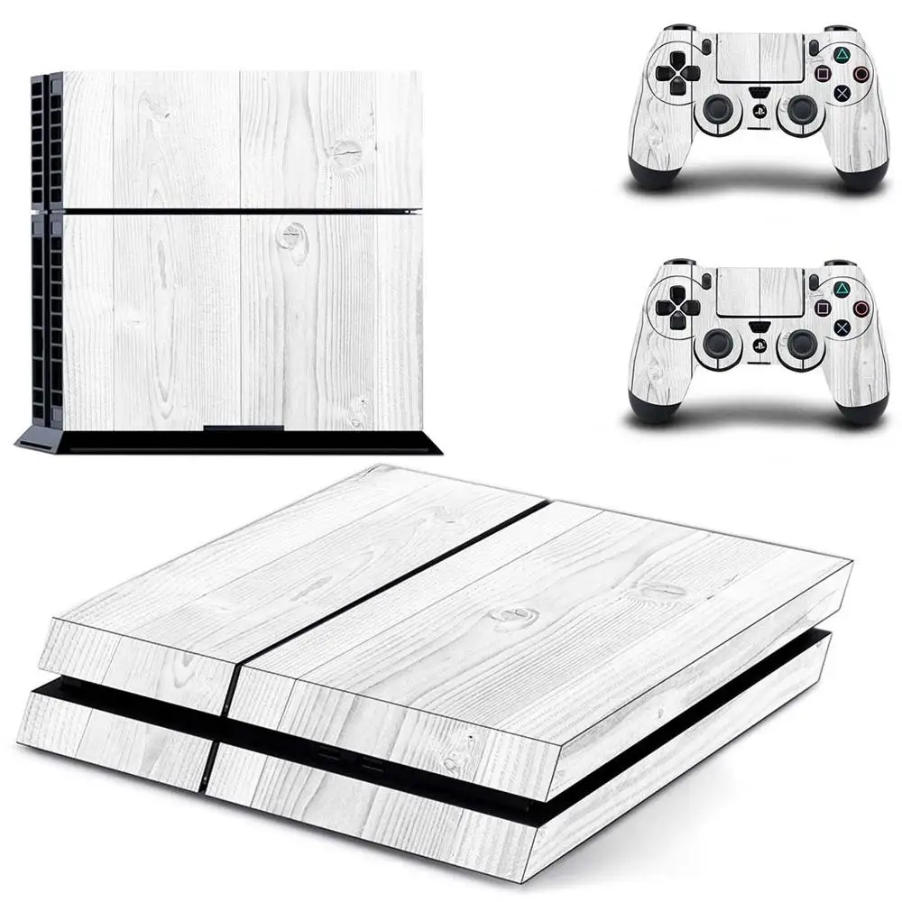 Чистый белый серебряный полное покрытие лицевые панели наклейка для PS4 наклейка для playstation 4 консоли и контроллеры наклейка для PS4 виниловая наклейка