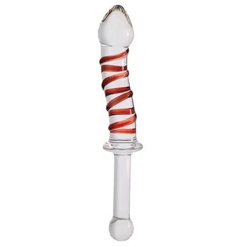 Pyrex Crystal Glass Dildo Fake Penis Handle Long Anal Plug Prostate Massager G Spot Stimulator Female Masturbation Sex Toys 4