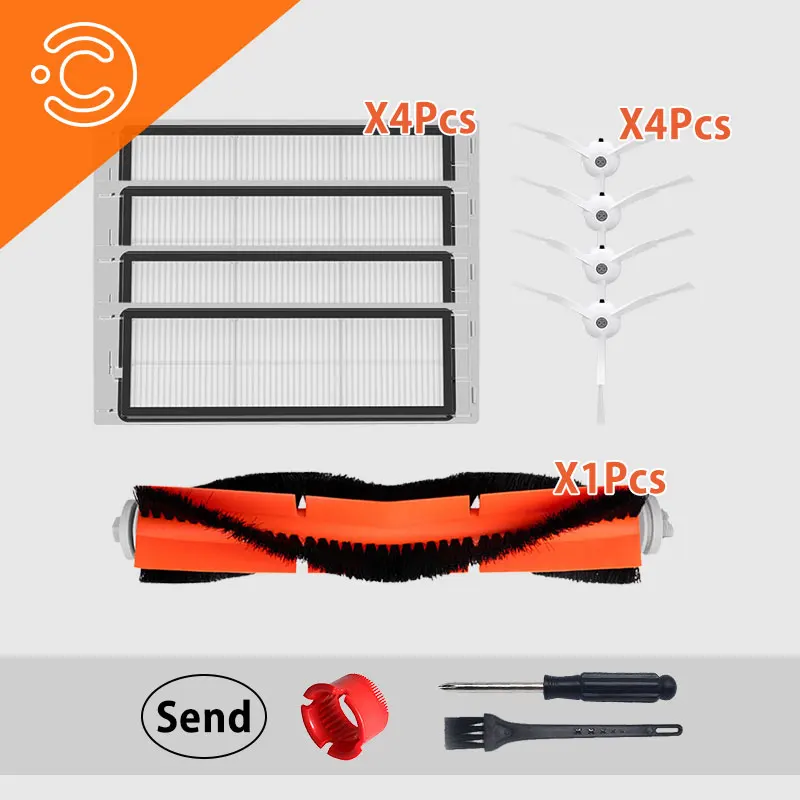 

12PCS robot vacuum cleaner replaceable parts set for roborock s50 s51 s6 Main brush side brush washable hepa filter