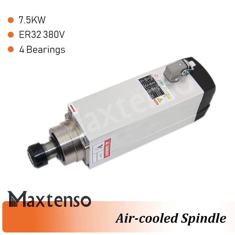 

MAXTENSO 7.5KW 380V Air cooling Spindle Motor CNC Router ER32 collet Air-cooled spindle for Engraving Milling Machine GDZ120x103
