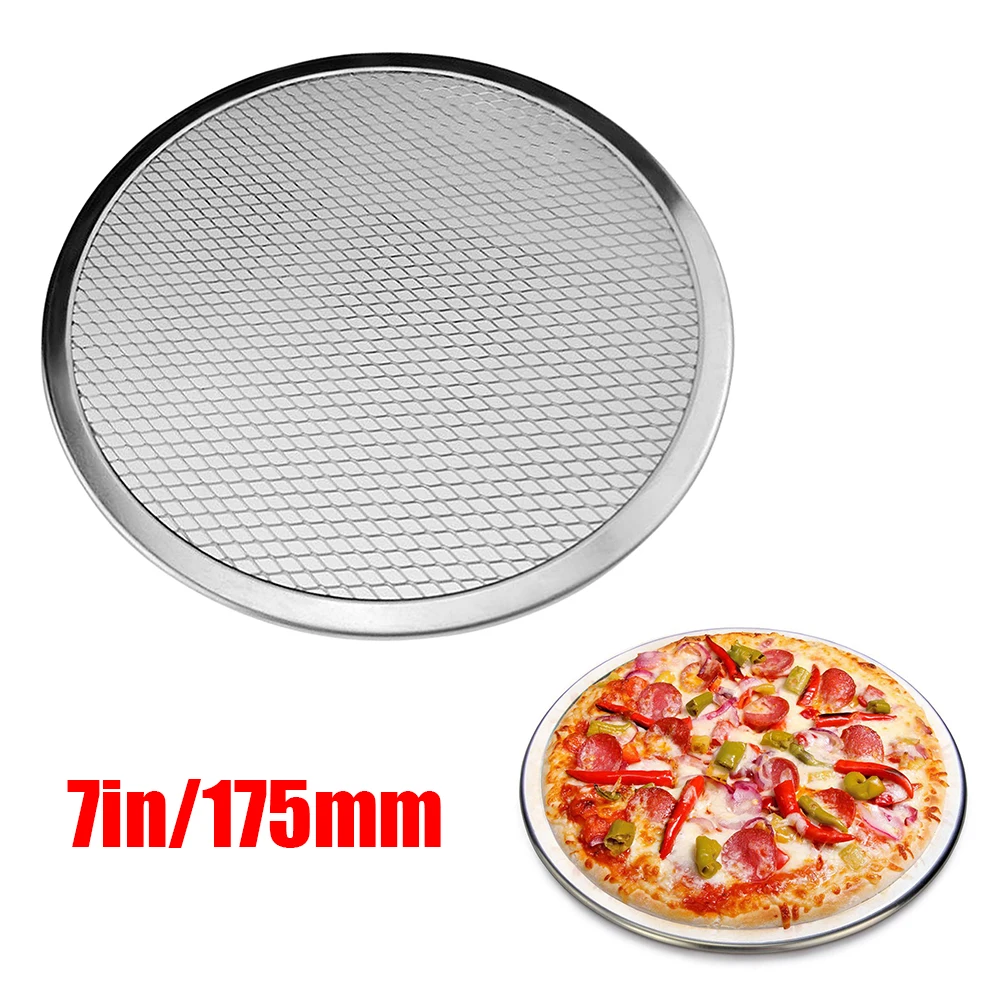 KE_ Aluminium Alloy Mesh Pizza Screen Baking Tray Bakeware Plate Pan Net  Ey GC 