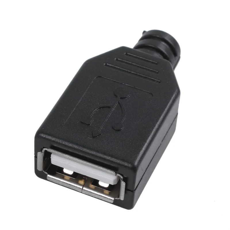 Черный пластиковый цветной дизайн USB 2 0 jack адаптер разъема 4 шт.|Вилки с розеткой| |