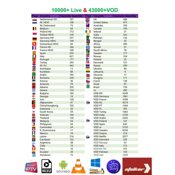 

IPTV H.265 Linux TV Box India Dutch Belgium USA Canada Russia portugal France Arabic Asia Latino Africa IPTV Stalker M3U