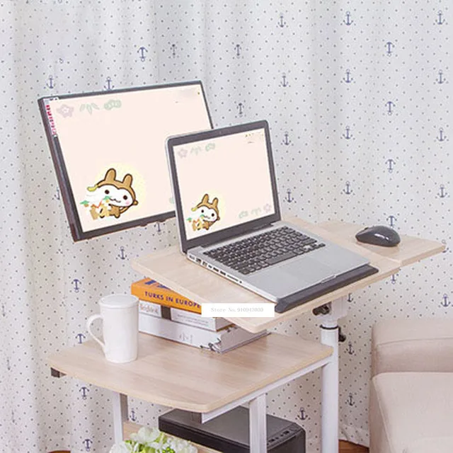 Mesa de ordenador portátil de elevación ajustable, escritorio de pie para ordenador  portátil, almacenamiento extraíble para dormitorio, mesa lateral pequeña,  Mini sofá, armario - AliExpress