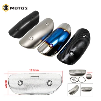 

ZS MOTOS Universal Motorcycle Middle Connection Link Pipe Carbon Protector Heat Shield Cover Guard For 191 X 86 mm