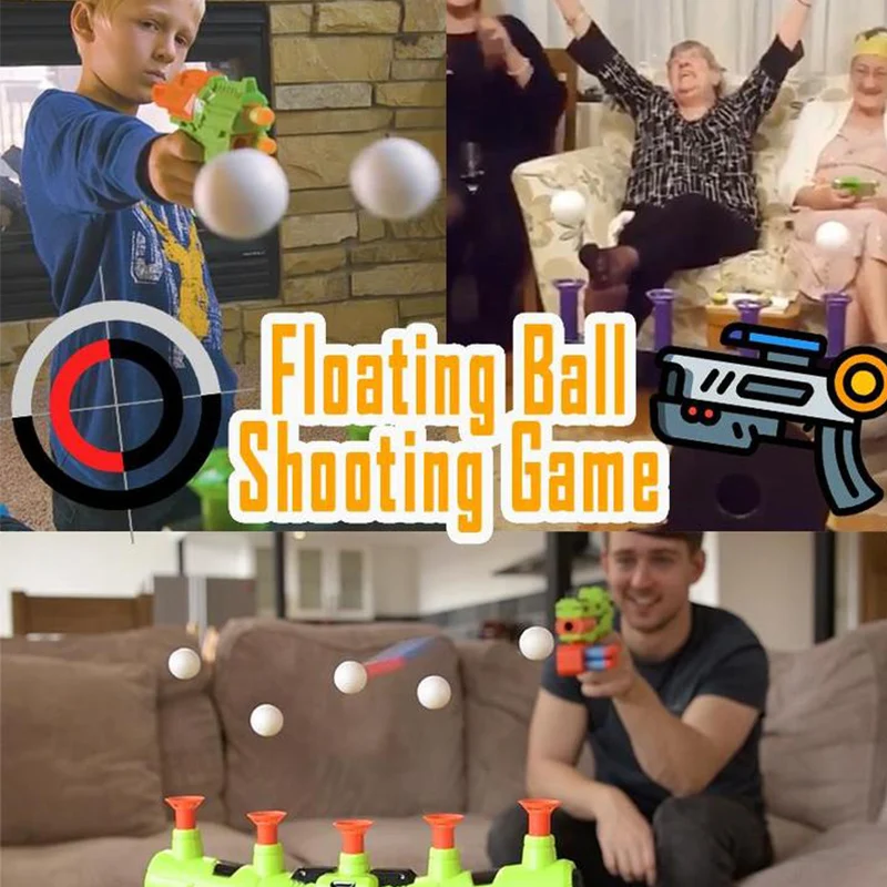 Парящий мяч, стрельба, игровой пистолет, игрушка, электрическая подвеска, пуля, мишень, семейные вечерние игрушки, стрельба, игра, воздушный удар, парящий шар