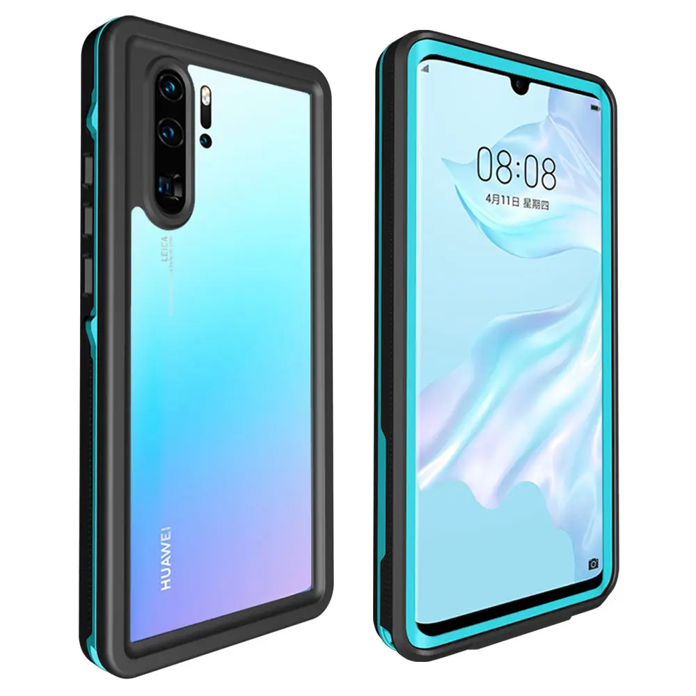 Для huawei P20 P30 Pro Водонепроницаемый IP68 Дайвинг Плавание доказательство пылезащитный чехол для телефона для P20 Mate20 Pro полный Герметичный Открытый Спорт Coque - Цвет: Grass Blue