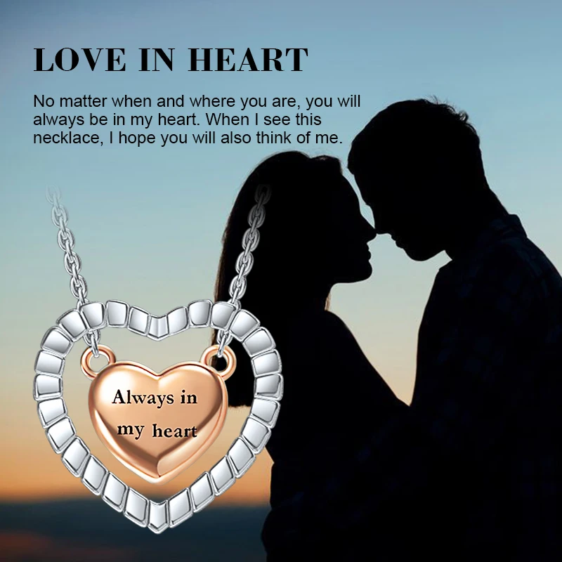 

XiaoJing New 925 Sterling silver Heart pendant cremation Always in my heart urn necklace for Women memorial Jewelry 2019 on sale