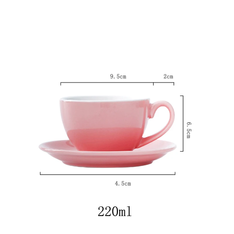 CHANSHOVA Modern Simplicity Ceramic Coffee Mug and Saucer 220ml Porcelain Coffee Cups Set Tea Milk Drinking Utensils H046
