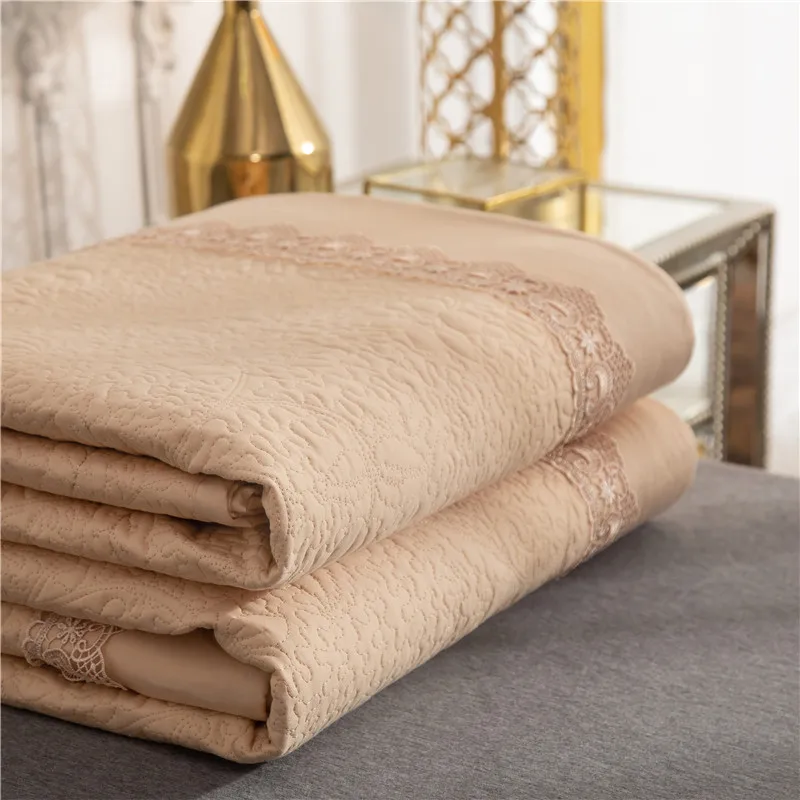 New 1pc 245x245cm and 245x265cm gray white cotton Bedspread and 2pcs pillowcase blanket Duvet Quilt bed cover