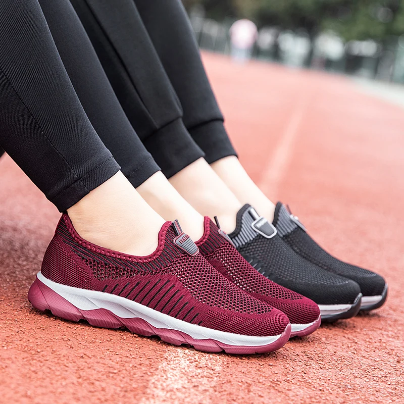 Women's Sports Shoes, Casual Shoes, Comfortable Mesh Lace, Short and Fat Women's Vulcanized Shoes, Mom and Dad's Shoes