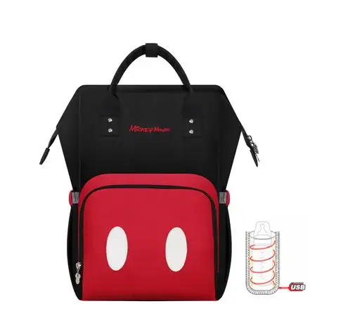 Дисней Детские Пеленки сумки USB Подогрев водонепроницаемый для беременных подгузник коляска сумка изоляция большой емкости Mochila рюкзак - Цвет: picture color