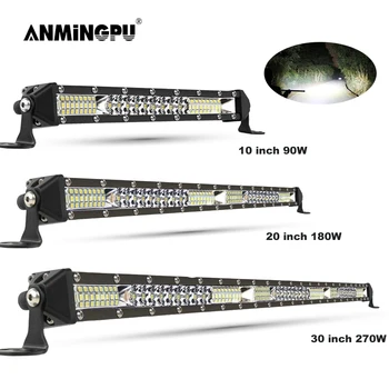 

ANMINGPU Slim Off Road LED Bar 10" 20" 30inch 12V 24V LED Light Bar Spot Flood LED Work Light for Car ATV Truck Jeep Tractor 4x4