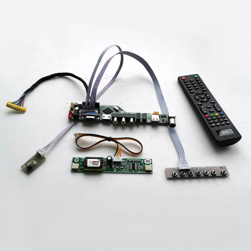 For M185B1-L05/L06/L07 Remote+Inverter+keyboard 2CCFL 30Pin LVDS T.V56 controller board VGA AV USB RF LCD display panel Kit | Компьютеры и
