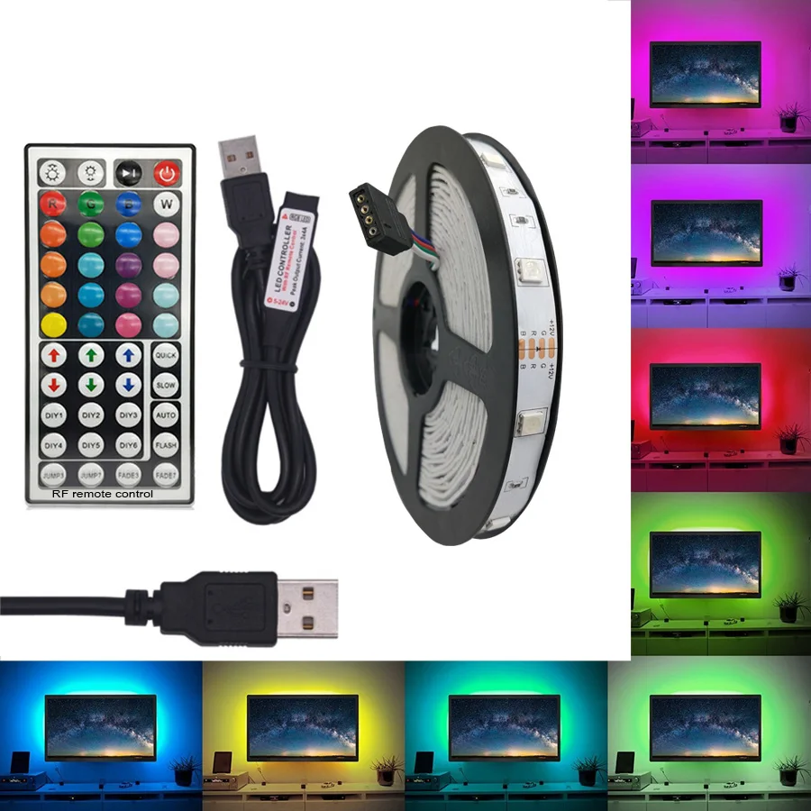 

RGB 5V USB LED Strip light Power Strip 2835 SMD 60Leds/M HD TV Desktop PC Screen Backlight lighting 1M 2M 3M 4M 5M Led Strip