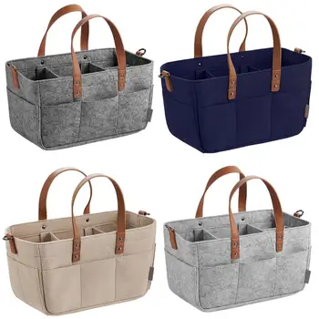 

Fold able Felt Storage Bag Portable Lightly Compartments Storage Bag Pockets Organizer Baby Diaper Nursery Organizer New