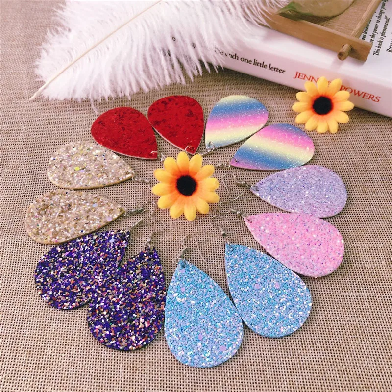Floral Sparkle Glitter Faux Leather Fabric for Crafting and DIY Projects