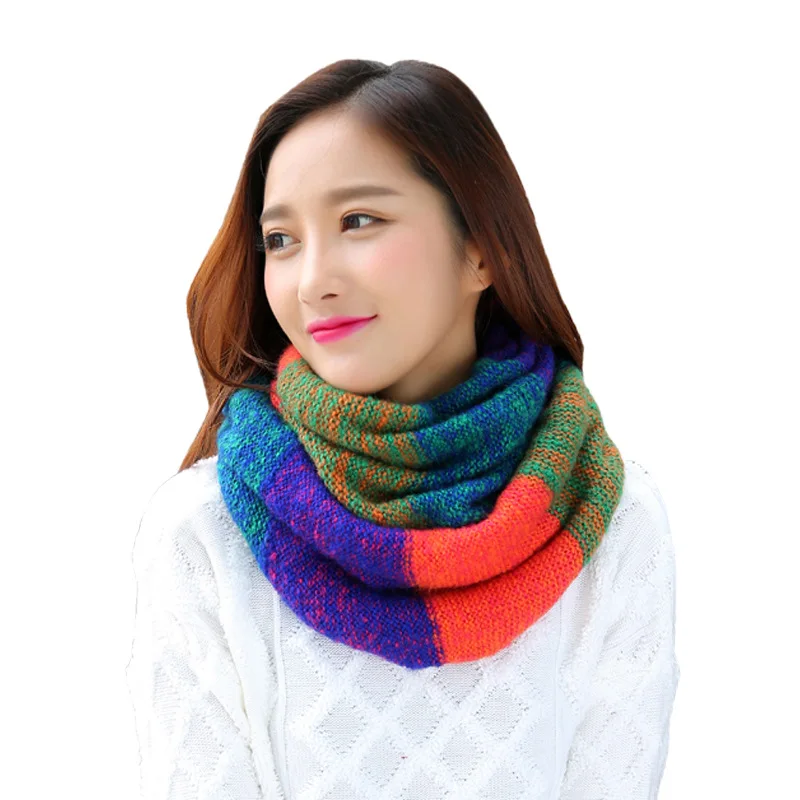 

2020 autumn and winter new scarf women Korean version of knitted bib ladies thick warm jacket Korean wool color collar