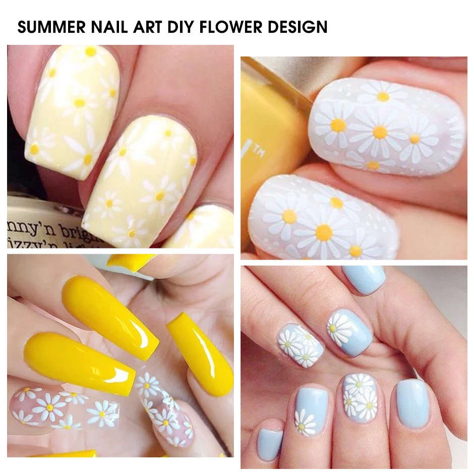 12pcs Daisy Nail Sticker Summer Nail Design Diy Sunflower Cherry Blossoms  Water Sliders Manicure Decoration Decals Cha1645-1656 - Stickers & Decals -  AliExpress
